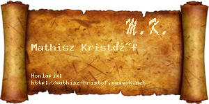 Mathisz Kristóf névjegykártya