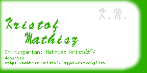 kristof mathisz business card
